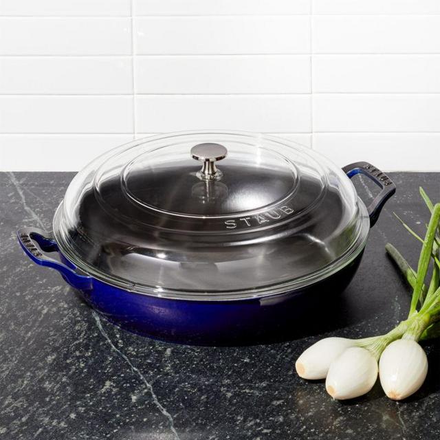 Staub ® 3.5-Qt Dark Blue Braiser with Glass Lid