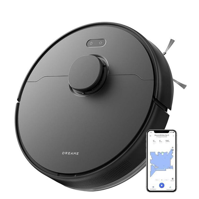 DREAME D9 Max Gen 2 Robot Vacuum and Mop Combo, LDS Navigation, 6000Pa Strong Suction Power, 240mins Runtime, 2-in-1 Sweep and Mop, WiFi, APP, Voice Control