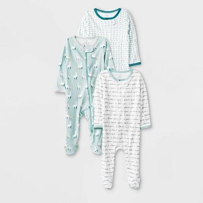 3-6 Months - Baby 3pk Llama Love Zip Sleep N' Play Pajama Set - Cloud Island™