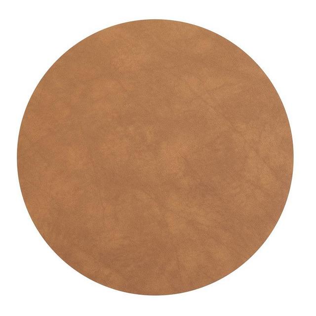Danish Leather Round Placemats, Set of 4 - Nature