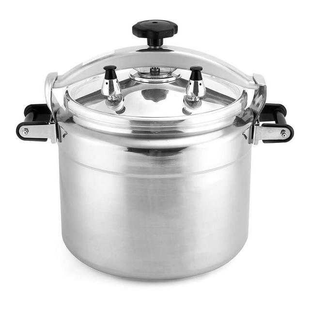 BreeRainz 26 Quart Clamp On Pressure Cooker, Aluminum Pressure Cooker w/Ultra Safe Clamp Bar Locking System, Double Valves for Stable Cooking Pressure, for Family or Commercial Use