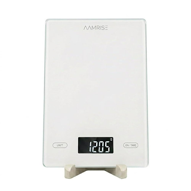 AAMRISE Extra Large Food Scale Grams and Ounces - Digital Food Scale with Countertop Stand – Tempered Glass Kitchen Scales with Backlit LCD, Multiple Units – 33LB/15KG Capacity and Auto Off Function