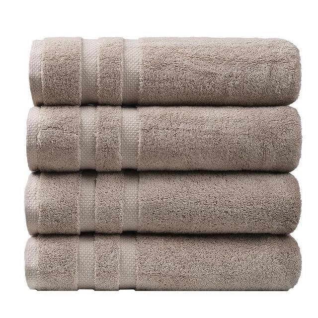 SOFE H&L | Olea Luxury Cotton Turkish Bath Towels Set of 4 Sand | Premium, Soft, Durable, Absorbent | Hotel Quality Plush Towels and Thick Towel Sets