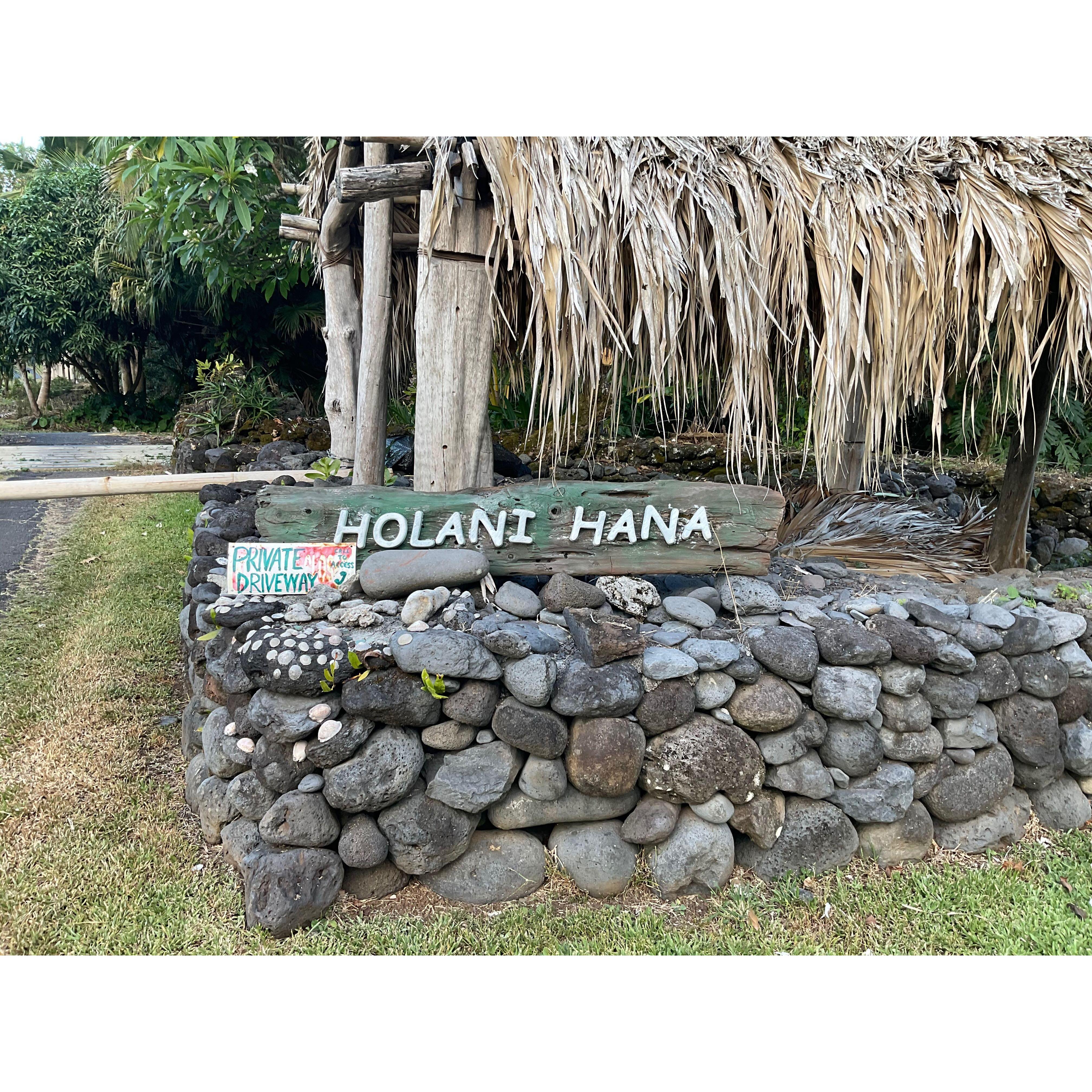 This is the sign at the entrance of the wedding site.