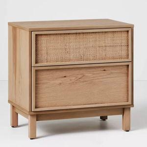 Wood & Cane Transitional Nightstand - Hearth & Hand™ with Magnolia