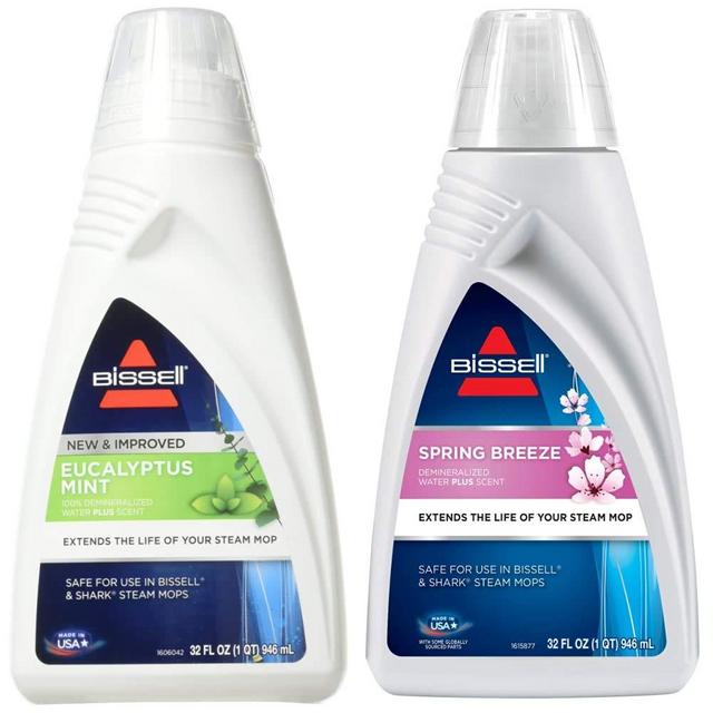 BISSELL Eucalyptus Mint DEMINERALIZED STEAM MOP Water, 32 Ounces, 1392, White Spring Breeze Demineralized Water 32 oz, 1394
