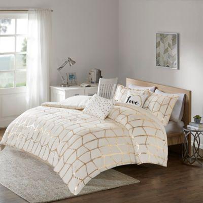 Intelligent Design Raina 5-Piece Full/Queen Comforter Set in Ivory/Gold