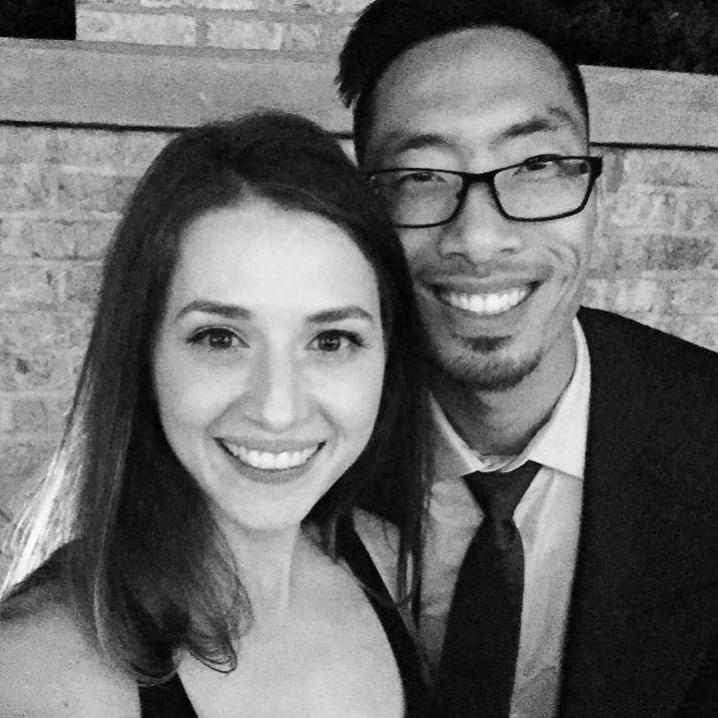 At a friend's wedding, excited for our own!