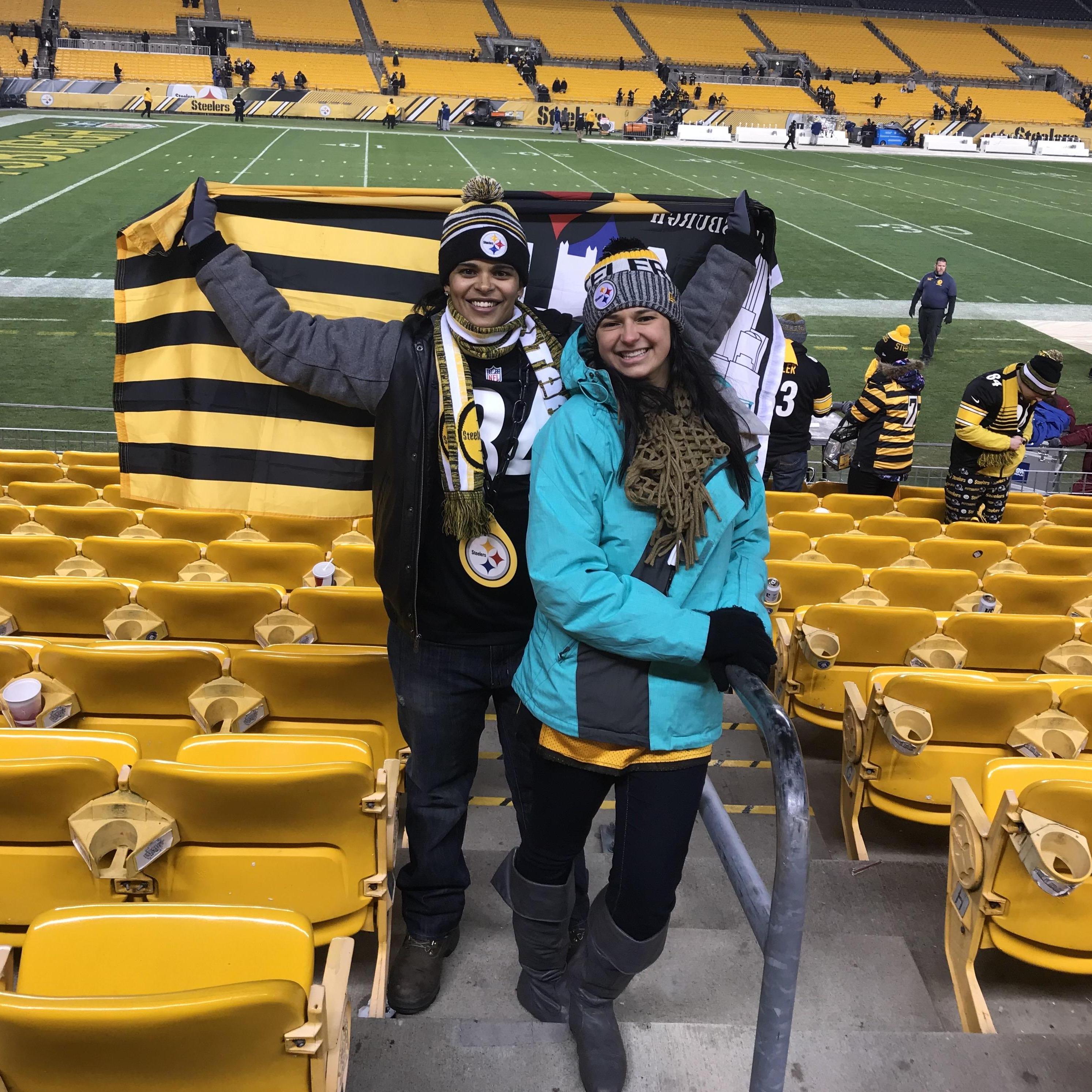 Took Lyndsey to see the Steelers at Heinz field for the first time! with help from her parents and brother and sister in law