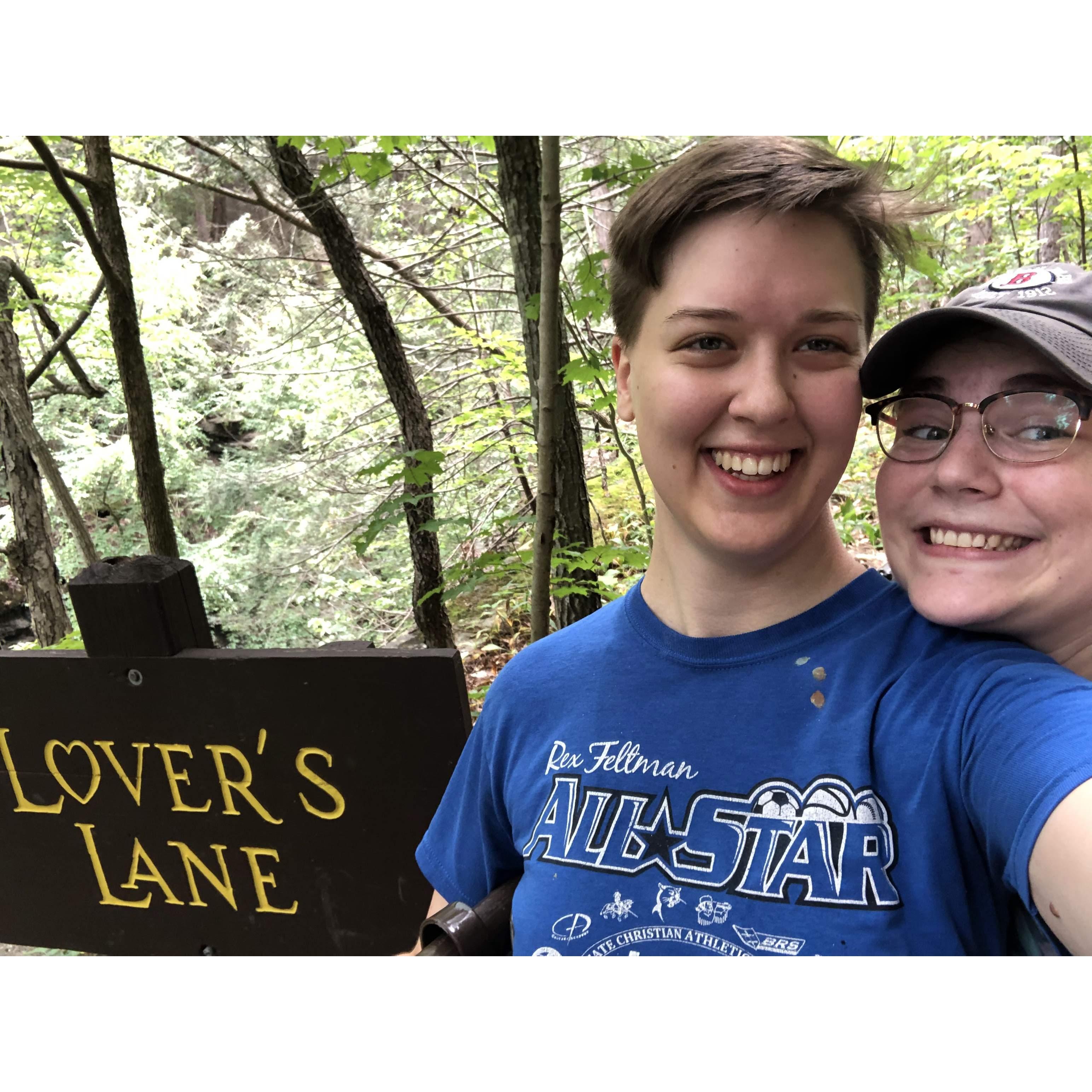 We had to hike backward to get to this sign for this photo!