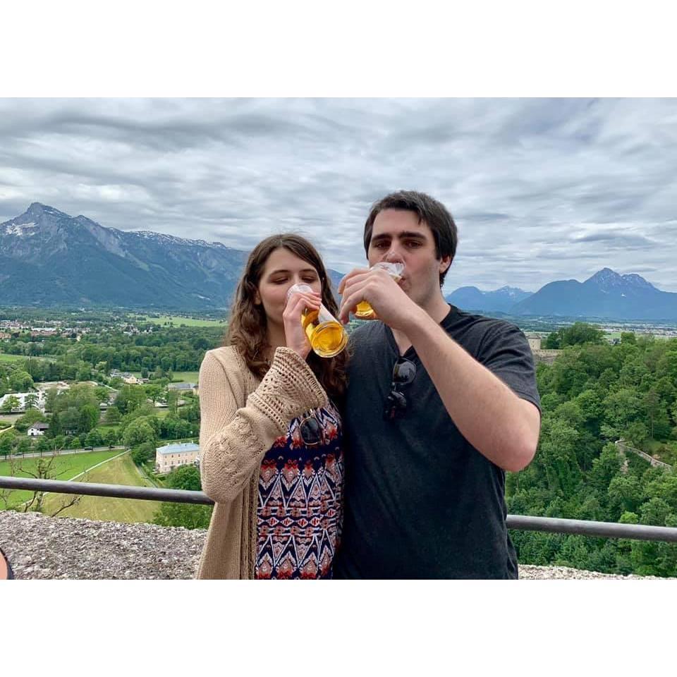 Chugging beer in Austria! June 2019