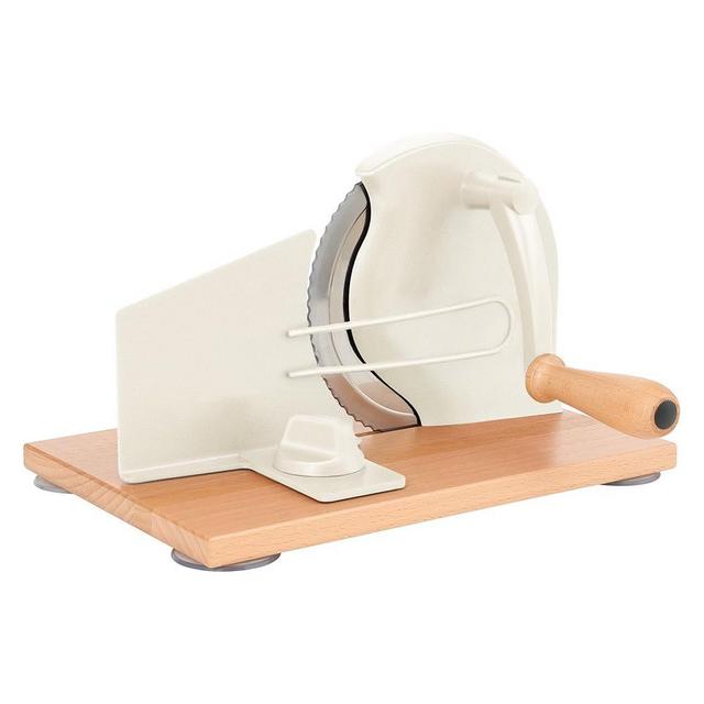 CAWIU Manual Bread Slicer with Hand Crank- Adjustable Thickness Bread Cutter for Even Slices, Perfect for Homemade Sourdough, Sandwich, and More, Cream