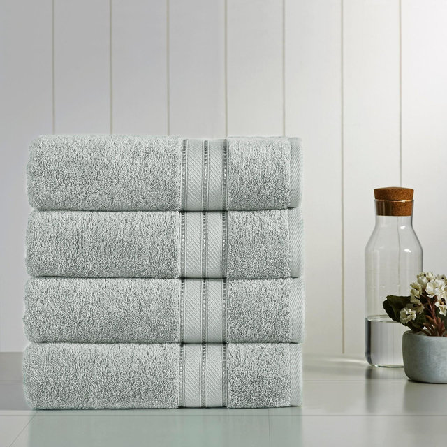 Modern Threads Spunloft 4-Pack Ultra Plush Bath Towel 30x54, Gray