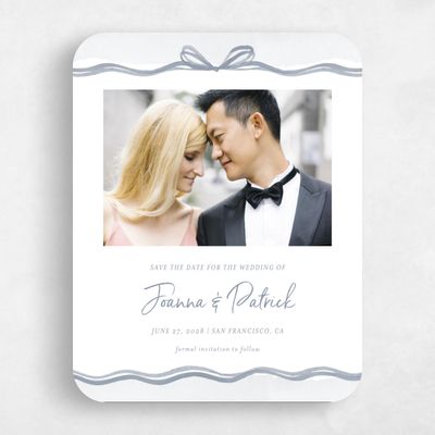 Grey Rounded Wedding Save the Date - Darlington Photo