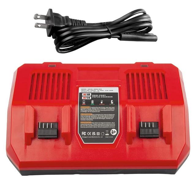 Dual Charging Port Charger for Milwaukee M18 Battery 48-59-1812 18V XC Lithium Tools Charging Station