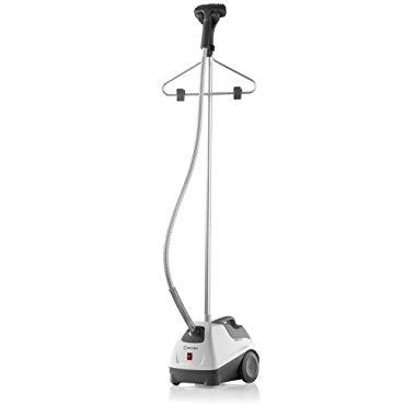 Reliable Vivio 500GC Garment Steamer (PVC Steam Head) Easy Roll Wheels, Steamer with Removable Hanger and 1 Gallon Water Capacity, 1300W Brass Elements, Auto Shut Off, 63" Long Hose