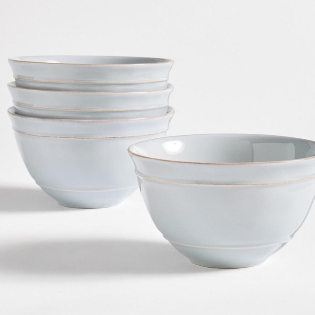 Cambria Handcrafted Stoneware Cereal Bowls Set of 4: Color: Chambray
