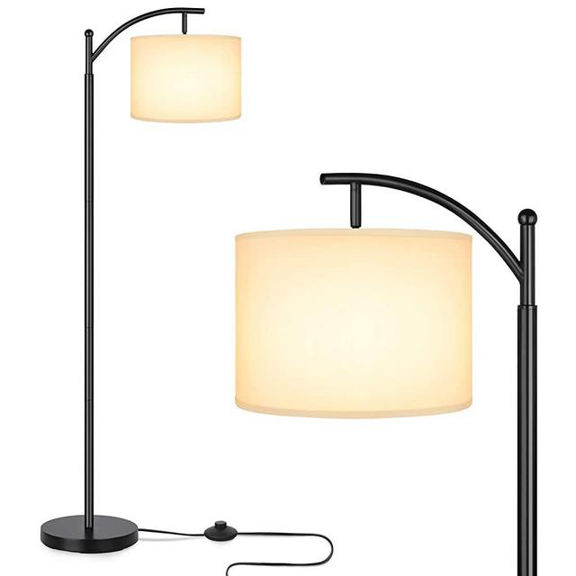 LED Floor Lamp for Living Room, Modern Standing Lamp for Bedroom, Classic Reading Floor Lamps with Lamp Shade Suits Farmhouse and Mid Century Modern for Study Office, E26 LED Bulb Included, Black