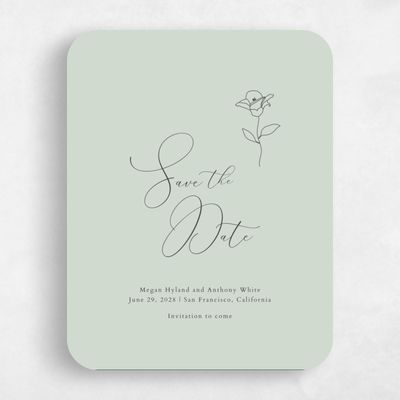 Green Rounded Wedding Save the Date - Belencito Classic