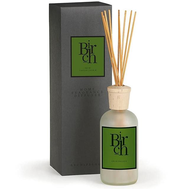 Archipelago Botanicals Birch Reed Diffuser, includes Fragrance Oil, Decorative Wooden Cap and 10 Diffuser Reeds, Perfect for Home, Office or a Gift (7.85 fl oz)