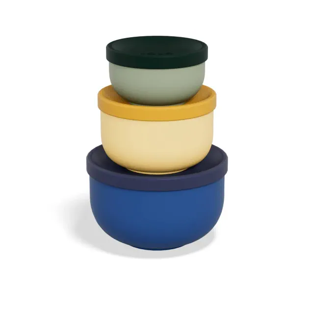 Lalo Stainless Nesting Snack Bowls - Midnight Snack - 3pk
