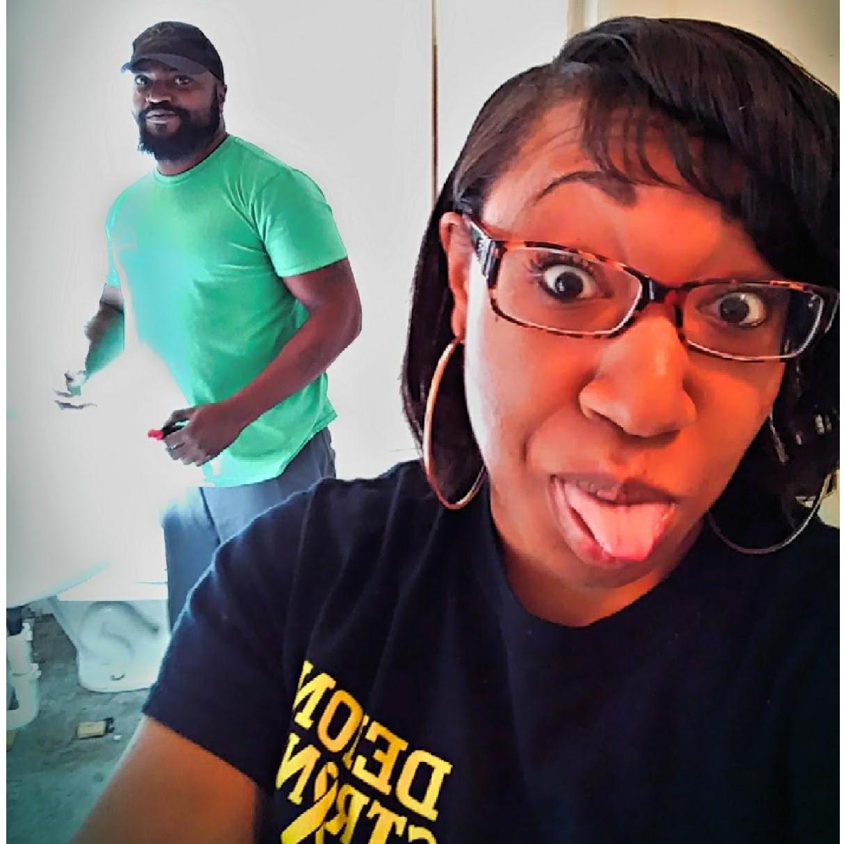 Lots of bonding time when we work together for our cleaning business!