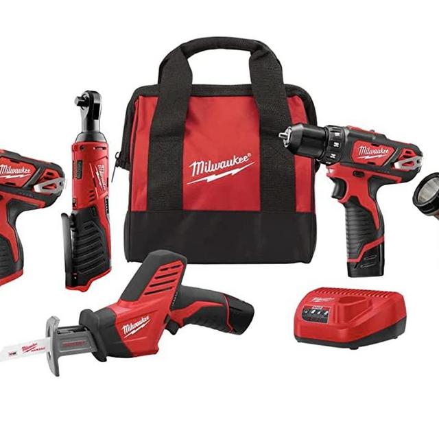 Milwaukee M12 12-Volt Lithium-Ion Cordless Combo Kit (5-Tool) with Two 1.5 Ah Batteries, Charger and Tool Bag