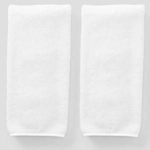 Signature Hand Towels (pair) - White on White