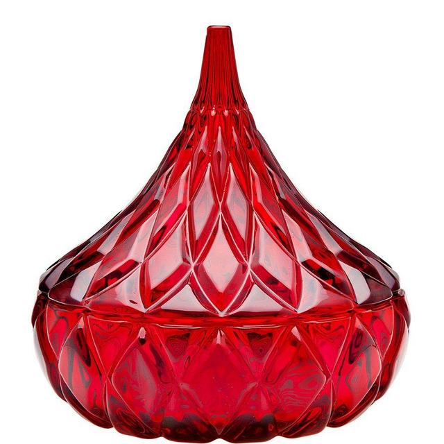 Godinger Red Crystal Hersheys Kiss Candy Dish