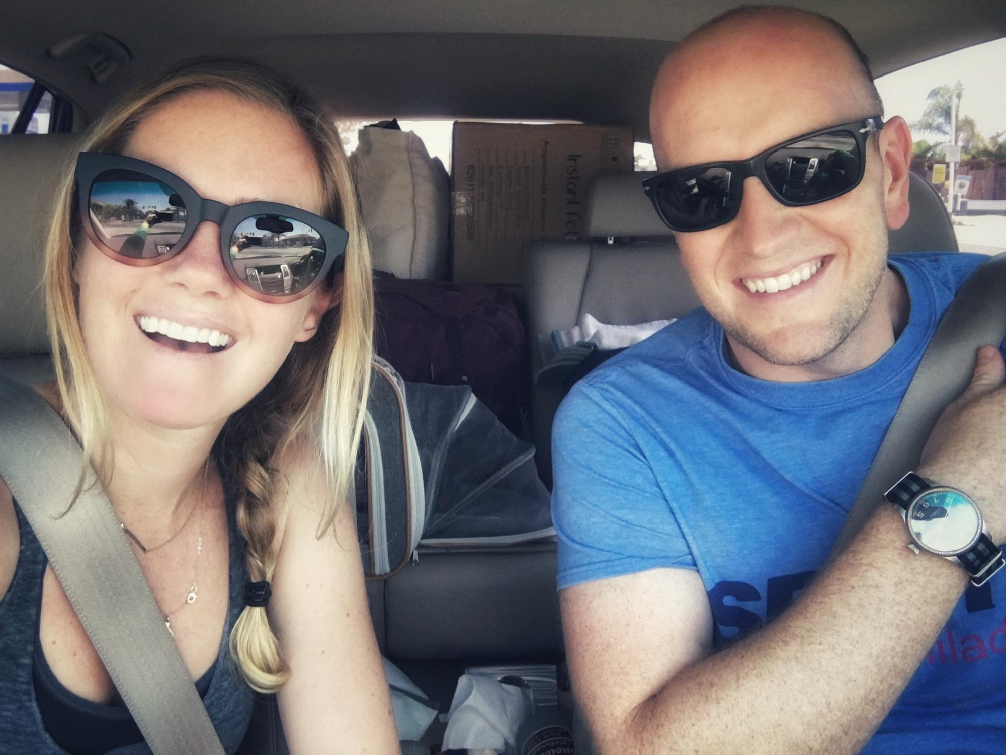 Setting off on our three day journey to our new home - LA > Carmel > Bandon > Seattle - 8/1/18