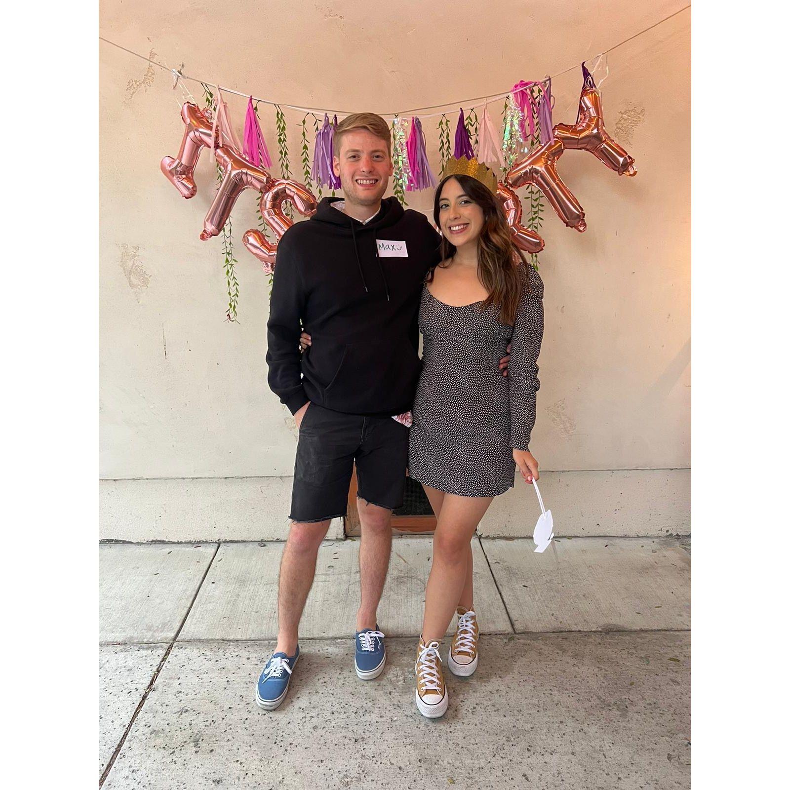 05/22: A photo from Dani's graduation party for earning her Master's Degree.