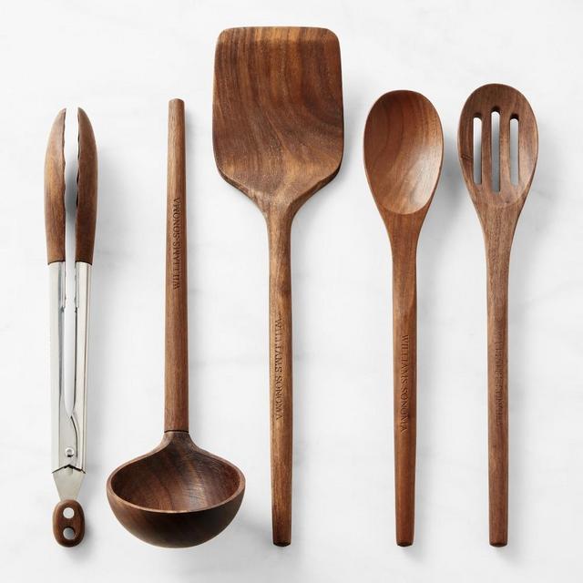 Williams Sonoma FSC Wood Essential Utensils Set of 5, Walnut