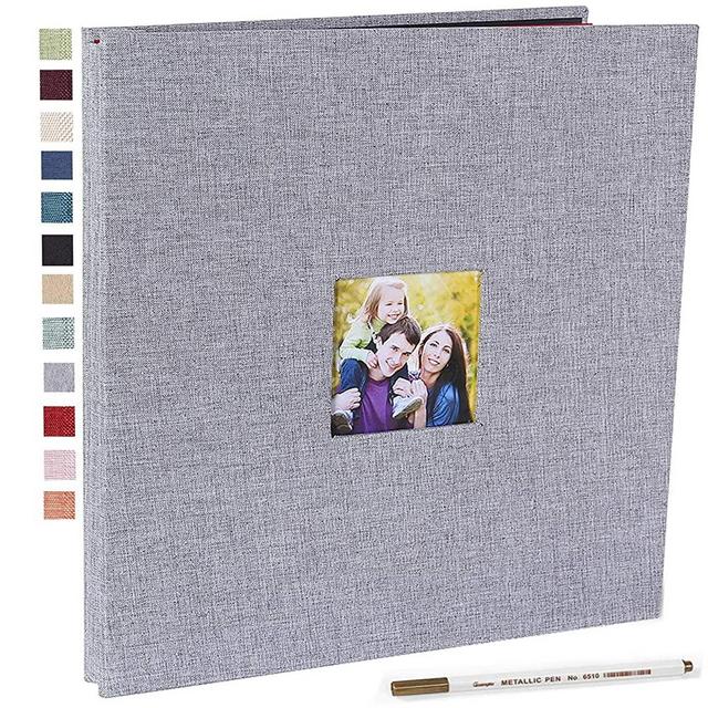 Photo Album Self Adhesive 3x5 4x6 5x7 8.5x11 Magnetic Scrapbook Album DIY Length 11 x Width 10.8 (Inches) with A Metallic Pen
