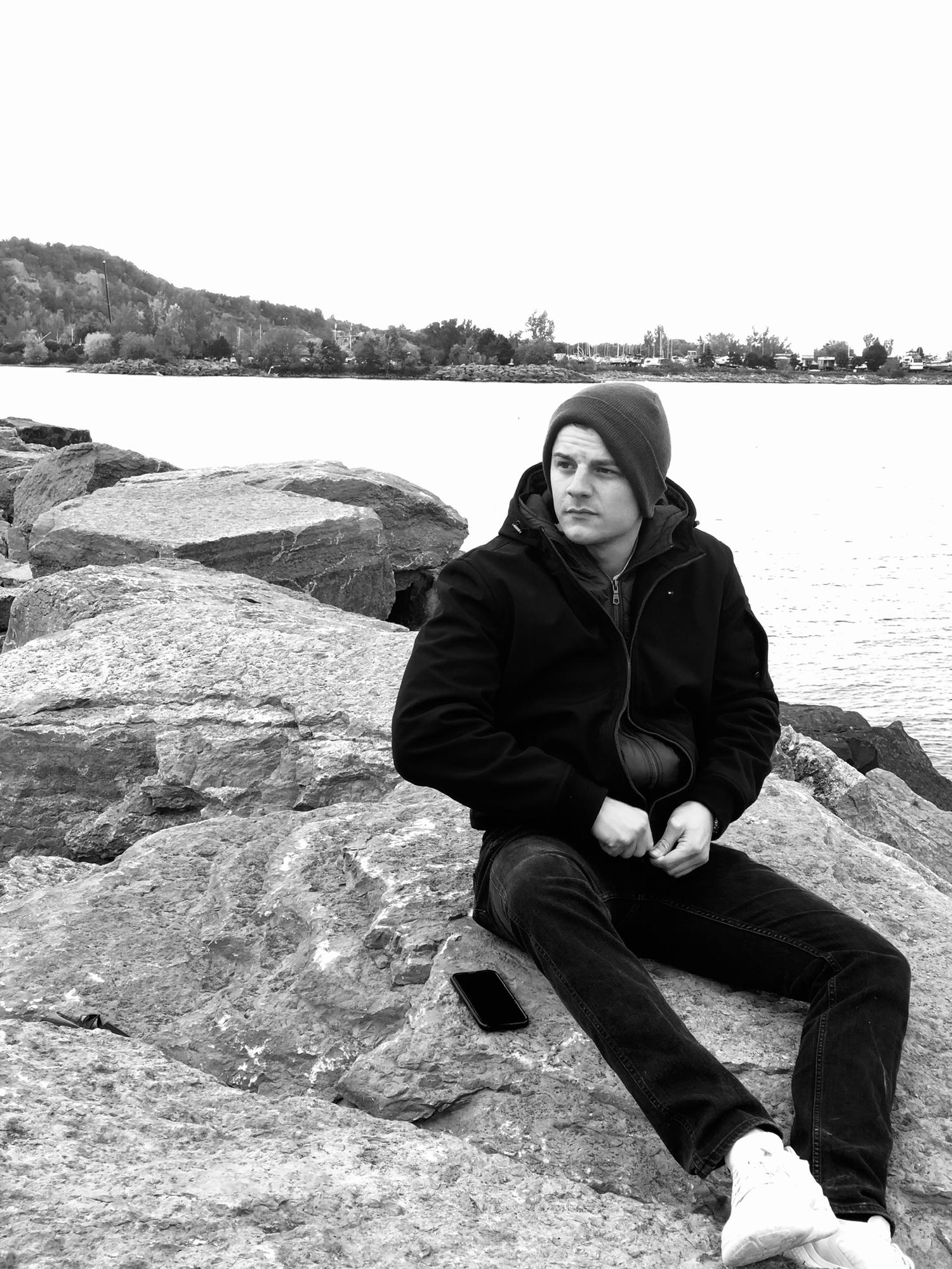 This was snapped during the "wings and wine" meal I referenced in the story of how we met. Taken at the rocks of the Scarborough Bluffs.