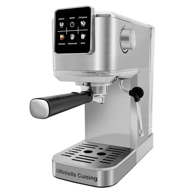 URintells Cuising Espresso Machine 20 Bar, Touch Screen Espresso Maker with Americano, Coffee Machine with Steam Milk Frother, Stainless Steel Cappuccino Latte Machine for Cold Brew Home Gifts