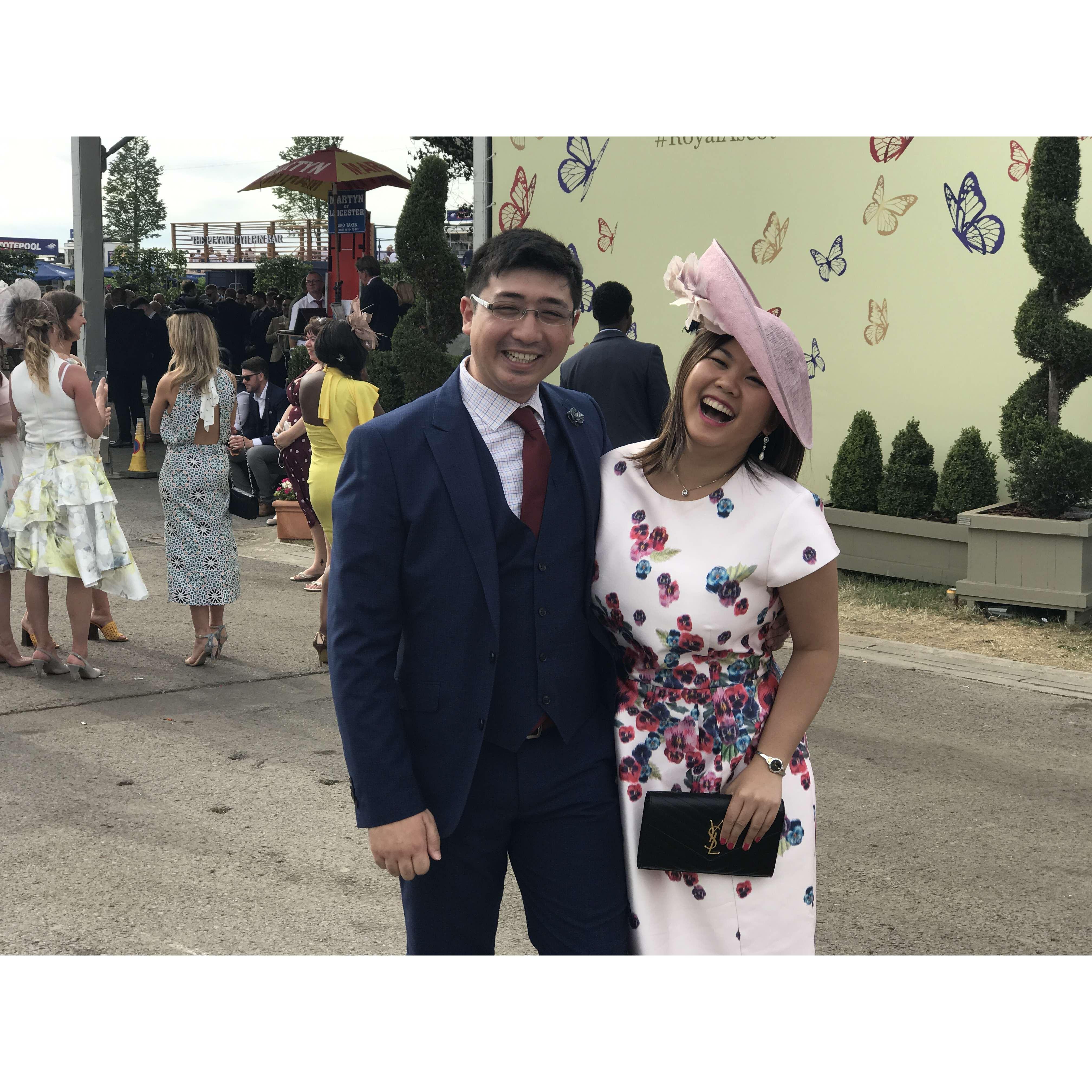 Dressed for a day at the races at Ascot in the UK in 2018.