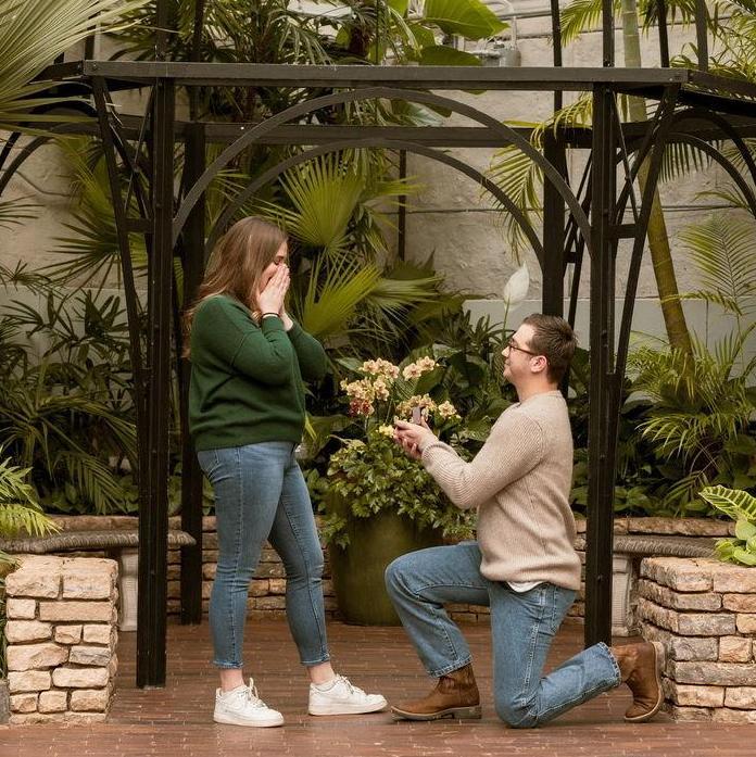 1.31.25. Ollie proposes to Hannah at their favorite date spot (Franklin Park Conservatory)