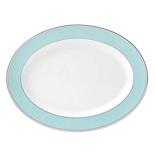 Lenox Kate Spade New York Sadie Street Turquoise & Platinum 16" Oval Serving Platter