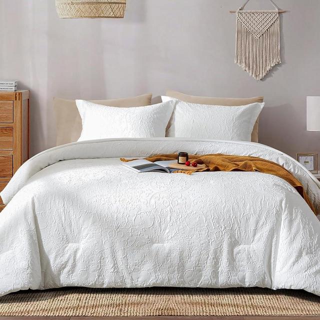 Cupocupa King Size Comforter Set; Bed in A Bag 7 Pieces Comforter Sets; Ultra-Soft Lightweight King Comforter; Floral Bedding Set for All Seasons King