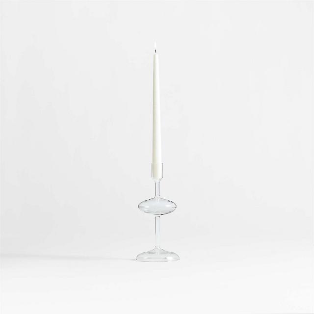 Venezia Small Clear Glass Taper Candle Holder