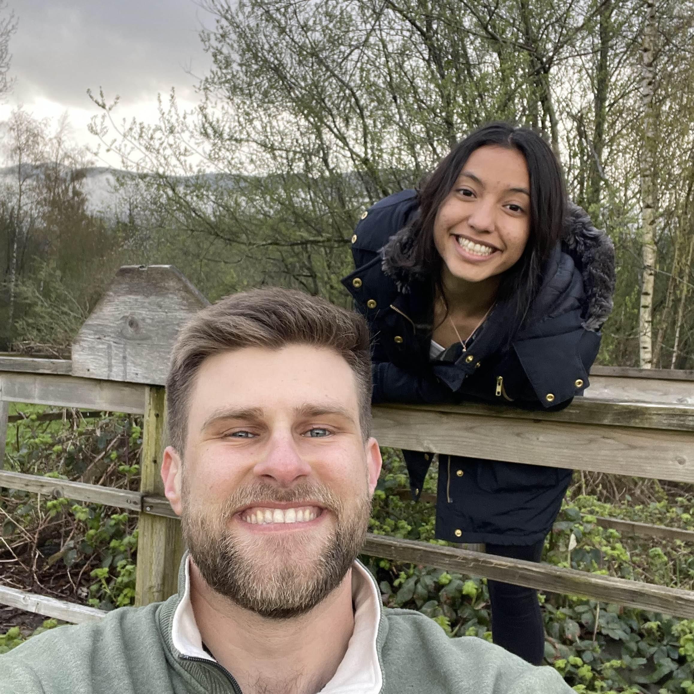 Looking around for areas to do our engagement pictures