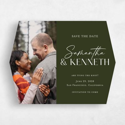 Green Diamond Wedding Save the Date - Sidney Photo