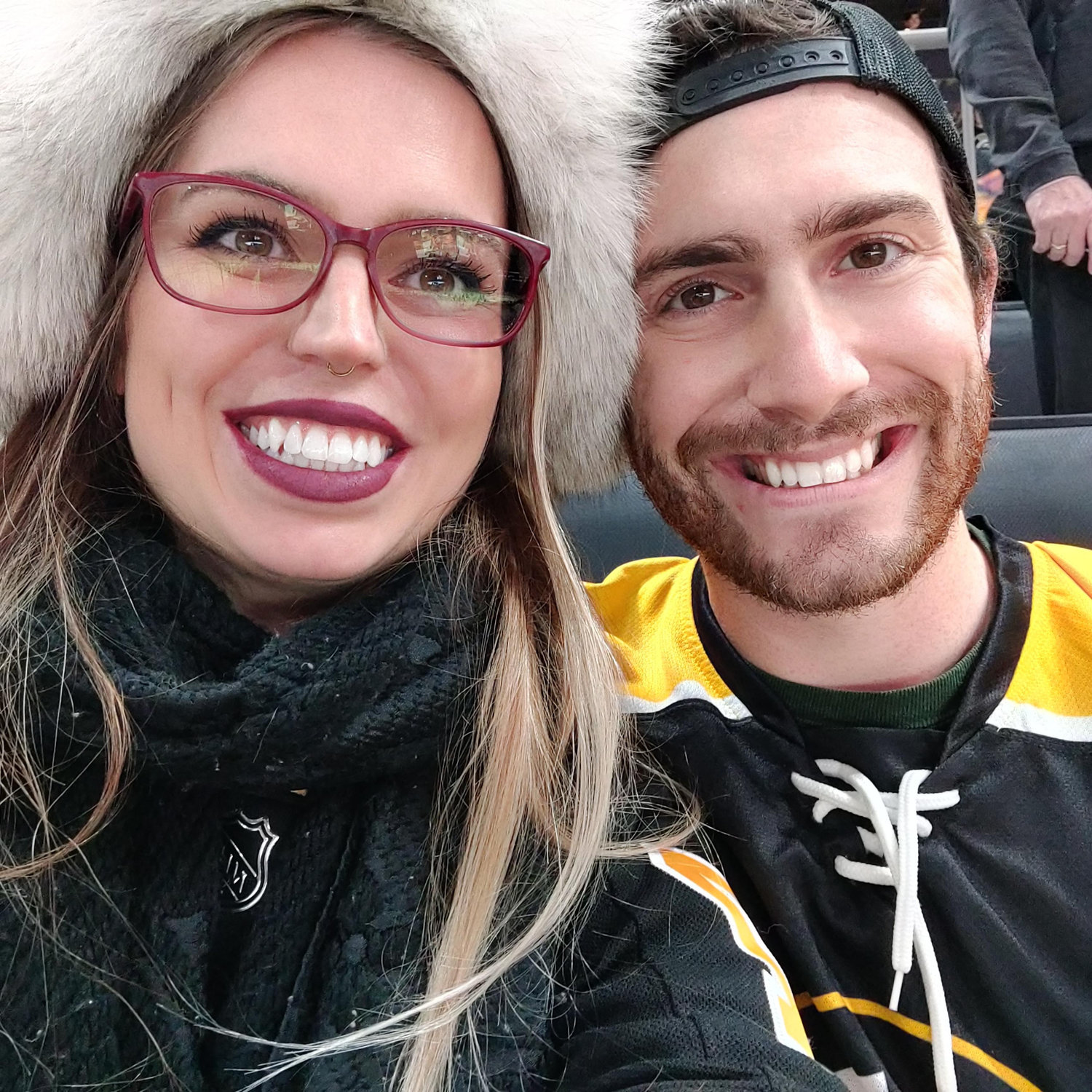 I had never been to a Bruins home game despite them being my favorite team since I was 11. This was Madelina's first Christmas and we spent it in Mass, where he took me to the game.