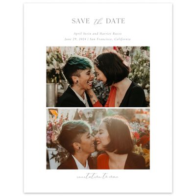 White Spring Wedding Digital Save the Date - Ashbey Multiphoto