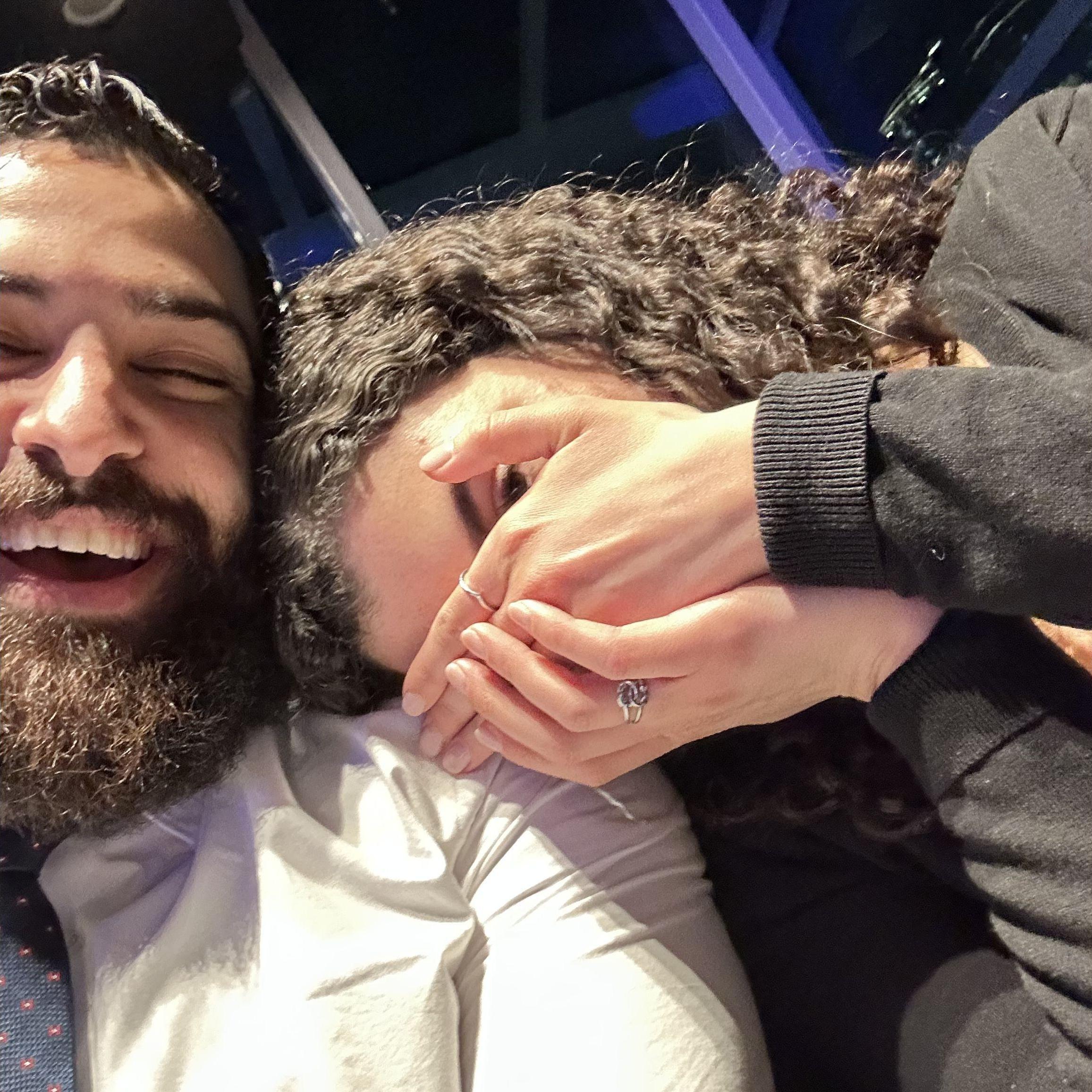Back when Lena was still camera shy around Matt.