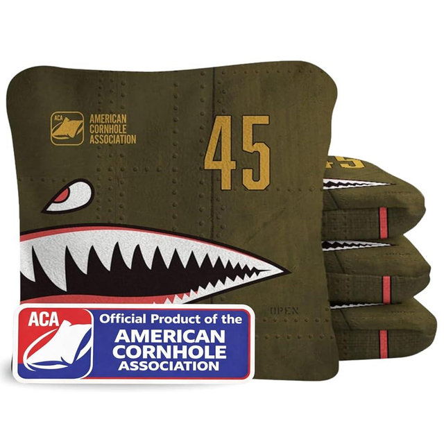 ACA Synergy Pro Professional Cornhole Bags Dual Sided Regulation 6x6 Set of 4 Patriotic Bomber