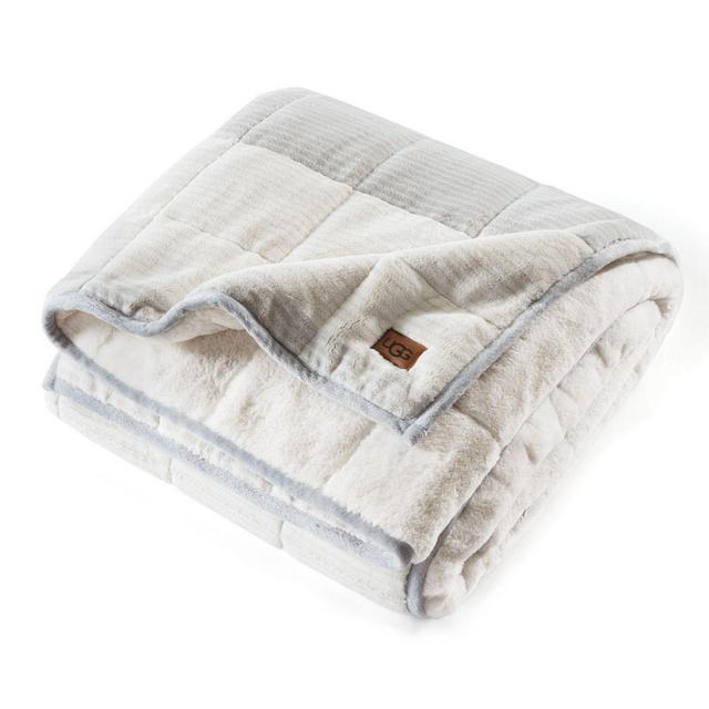 UGG® Serene Reversible Striped 12 lb. Weighted Throw Blanket in Grey