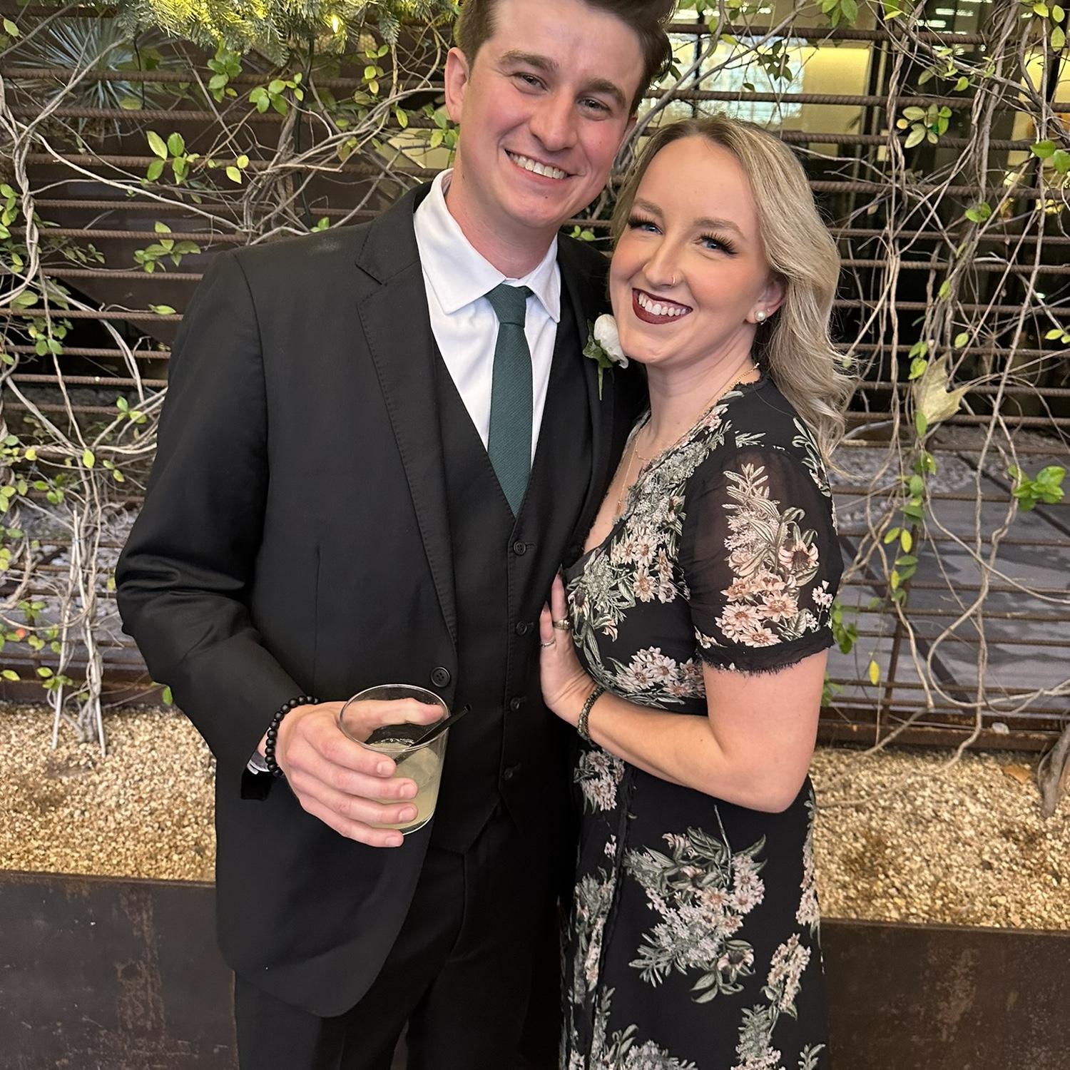 The "hard launch" photo Connor and Erica's wedding!