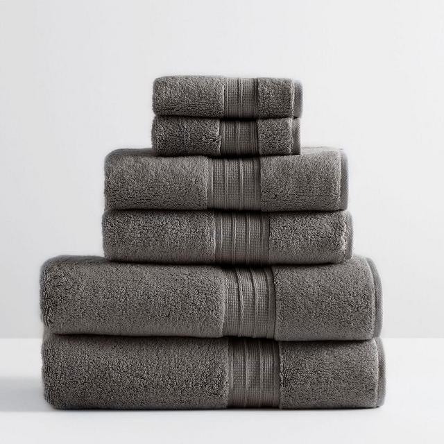 Hydrocotton Organic Bath, Hand, & Washcloth Towels, Set of 6, Ebony