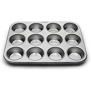 Fox Run 4868 Muffin Pan, 12 Cup, Stainless Steel